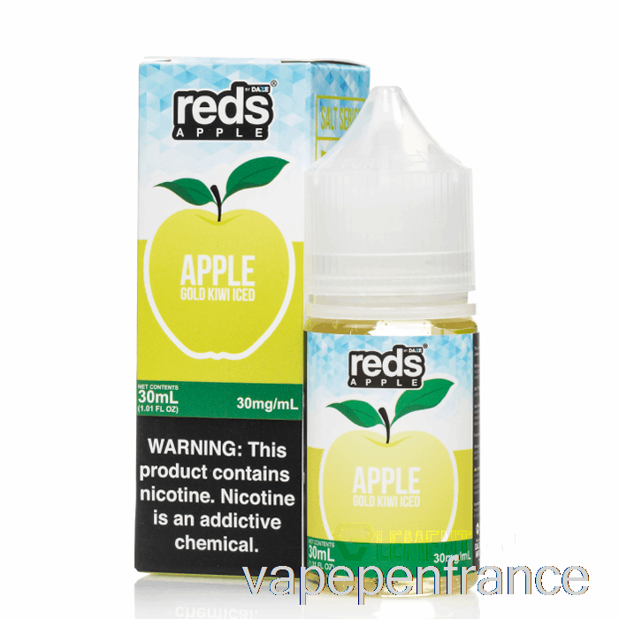 Kiwi Doré Glacé - E-jus De Pomme Rouge - 7 Sels Daze - Stylo Vape 30 Ml 50 Mg